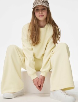 Wide Leg Cotton Rich Joggers (2-16 Yrs)