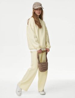 Wide Leg Cotton Rich Joggers (2-16 Yrs)