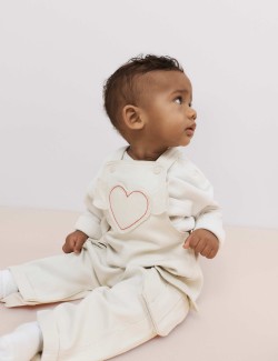 Keprové kalhoty s laclem s vysokým obsahem bavlny (0 - 3 roky)