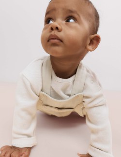 Keprové kalhoty s laclem s vysokým obsahem bavlny (0 - 3 roky)