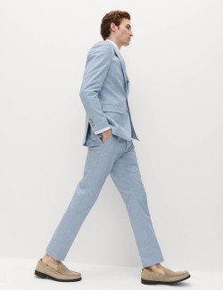 Strečové kalhoty s texturou, úzký střih