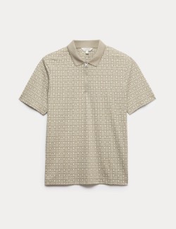 Pure Supima® Cotton Geometric Polo Shirt
