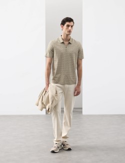 Pure Supima® Cotton Geometric Polo Shirt