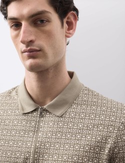 Pure Supima® Cotton Geometric Polo Shirt
