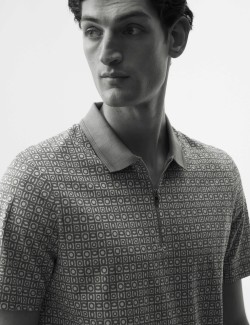Pure Supima® Cotton Geometric Polo Shirt