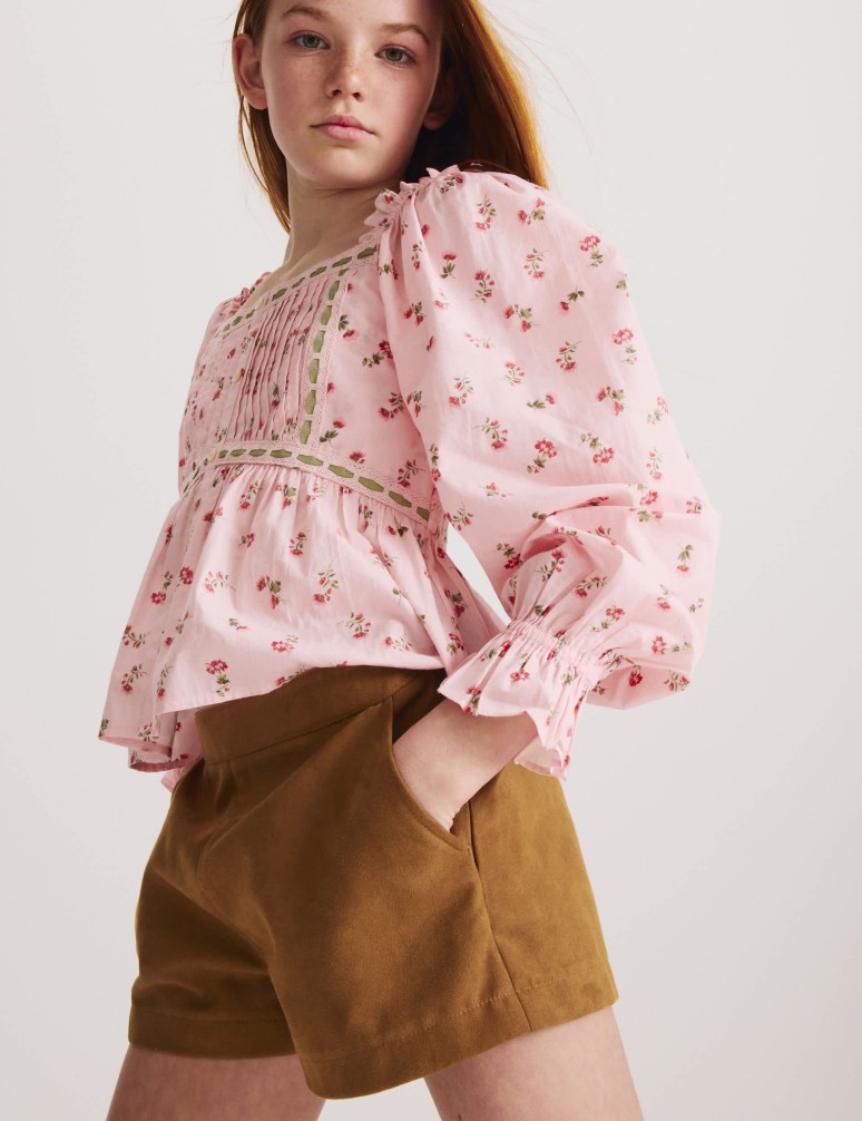 Šortky z umělého semiše (6–16 let)