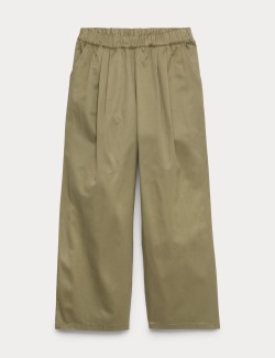 Pure Cotton Elasticated Waist Straight Leg Trousers (6-16 Years)