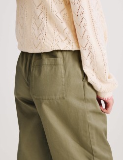 Pure Cotton Elasticated Waist Straight Leg Trousers (6-16 Years)