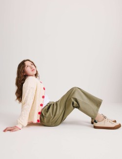 Pure Cotton Elasticated Waist Straight Leg Trousers (6-16 Years)