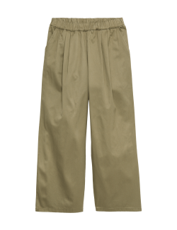 Pure Cotton Elasticated Waist Straight Leg Trousers (6-16 Years)