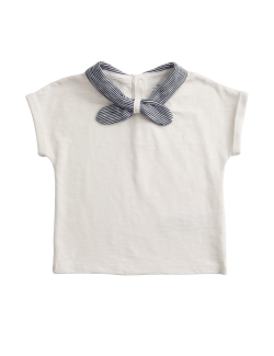 Tričko z čisté bavlny s vázačkou u krku (0 měsíců – 3 roky)