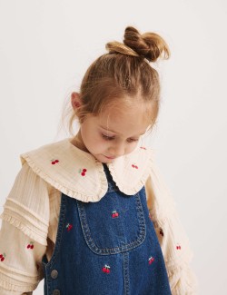 Outfit s laclem s výšivkou srdce a s vysokým podílem bavlny (2–10 let)