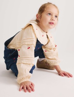 Outfit s laclem s výšivkou srdce a s vysokým podílem bavlny (2–10 let)