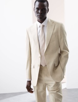 Tailored Fit Italian Performance Linen Blend Suit Jacket
