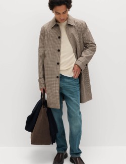 Nepromokavý kostkovaný plášť s technologií Stormwear™ z čisté bavlny