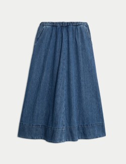 Cotton Rich Midi Skirt