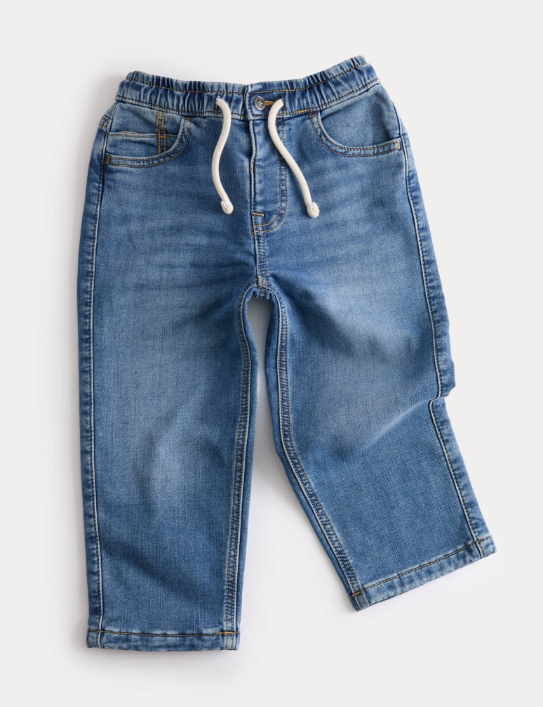 Straight Leg Cotton Rich Comfort Waist Jeans (2-8 Yrs)