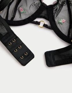 Leah Embroidery Wired Demi Cup Bra (A-E)