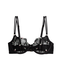 Leah Embroidery Wired Demi Cup Bra (A-E)