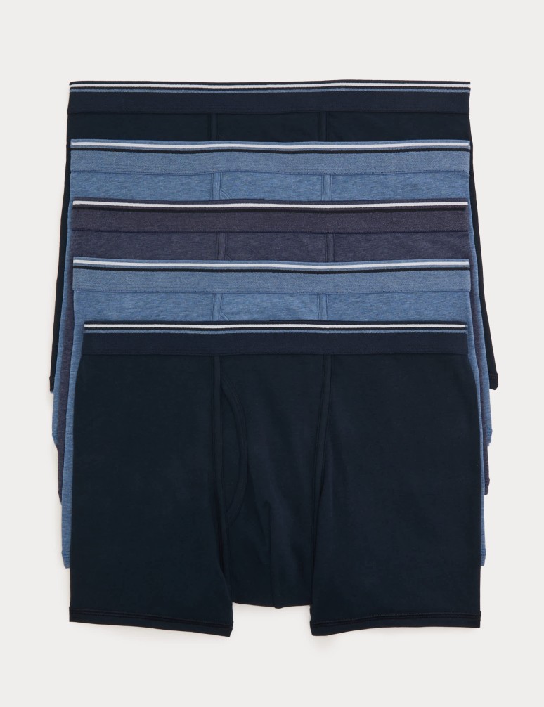 5pk Cotton Stretch Cool & Fresh™ Marl Trunks