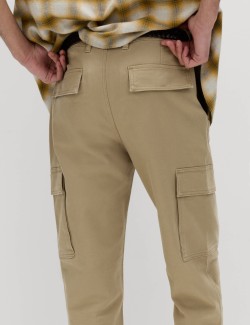 Tapered Fit Stretch Cargo Trousers