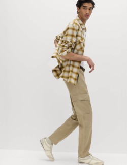 Tapered Fit Stretch Cargo Trousers