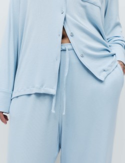 Pyžamová souprava s žebrováním