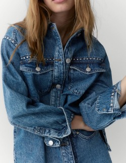 Denim Studded Shacket