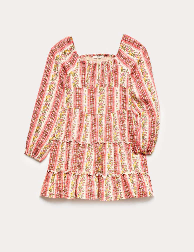 Bavlněné maxi šaty s květinovým motivem (6–16 let)