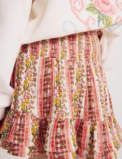 Sukně s volánky a květinovým potiskem (6–16 let)