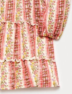 Bavlněné maxi šaty s květinovým motivem (6–16 let)