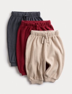3pk Brushed Waffle Joggers (0-3 Yrs)