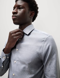 Slim Fit Luxury Pure Cotton Textured Shirt