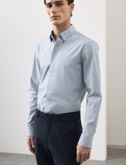 Slim Fit Easy Iron Cotton Blend Shirt