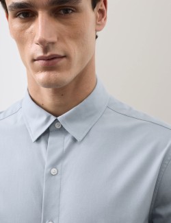 Slim Fit Easy Iron Cotton Blend Shirt