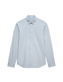 Slim Fit Easy Iron Cotton Blend Shirt