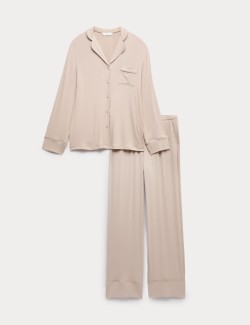 Pyžamová souprava s žebrováním