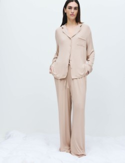 Pyžamová souprava s žebrováním