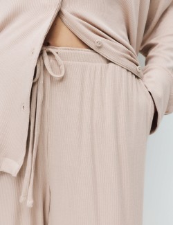 Pyžamová souprava s žebrováním