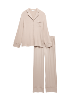 Pyžamová souprava s žebrováním