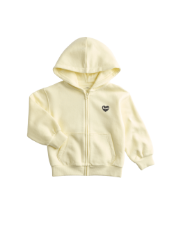 Mikina s kapucí, se zapínáním na zip, srdíčkem s nápisem „Loved“ a vysokým podílem bavlny (2–8 let)