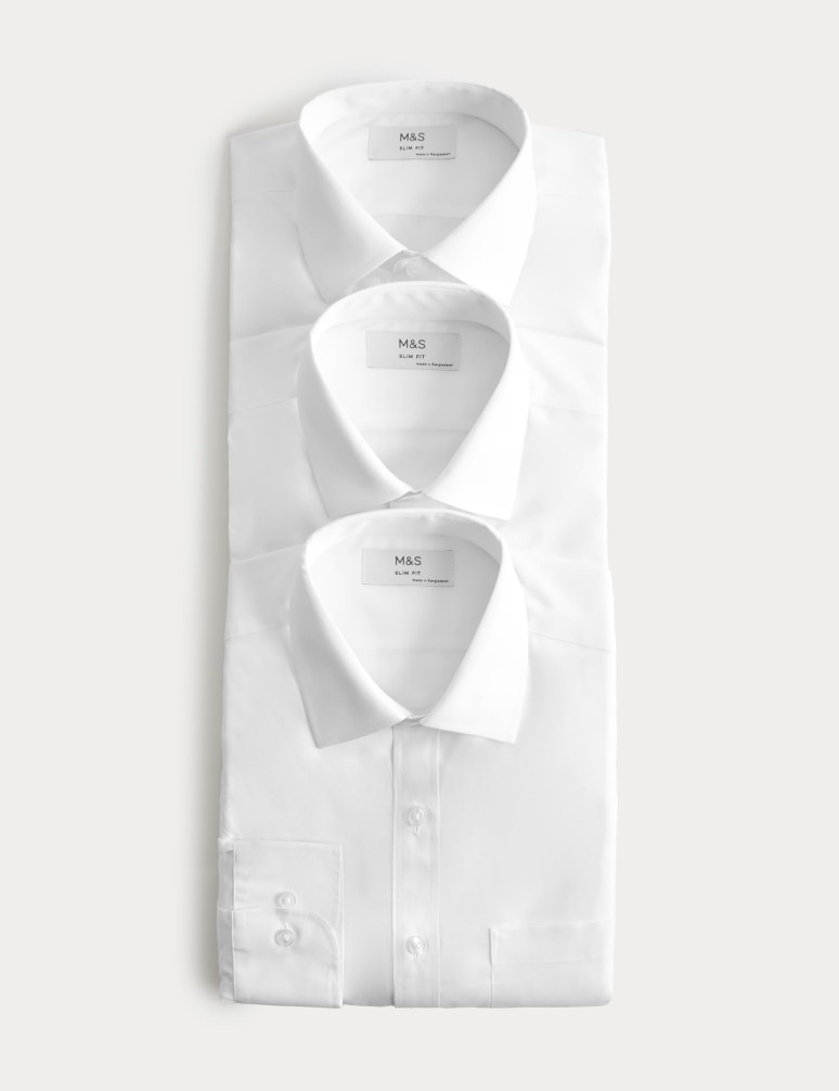 3 Pack Slim Fit Long Sleeve Shirts