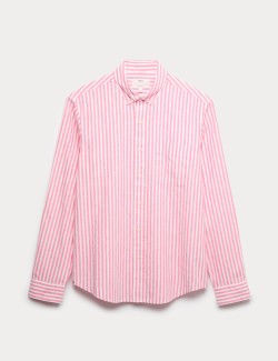 Linen Cotton Blend Striped Shirt