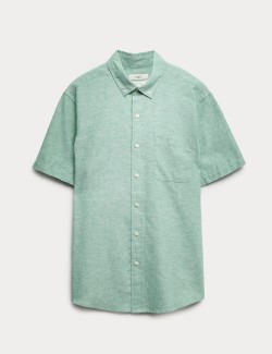 Tričko s krátkým rukávem, normální střih, s bohatým podílem lnu