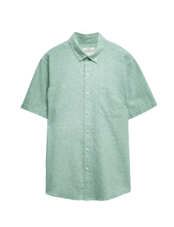 Tričko s krátkým rukávem, normální střih, s bohatým podílem lnu