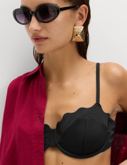 Žlábkový bikinový top s tvarovaným vzorem a kosticemi (A–E)