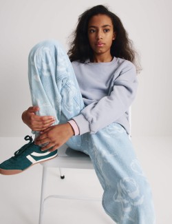 Pure Cotton Floral Print Jeans (6-16 Yrs)