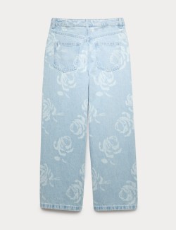 Pure Cotton Floral Print Jeans (6-16 Yrs)