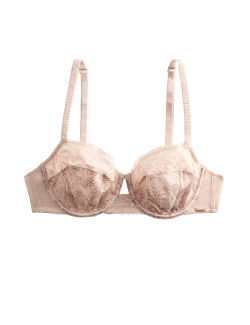 Balkonová podprsenka Rosalie s kosticemi, hedvábím a krajkou (A–E)