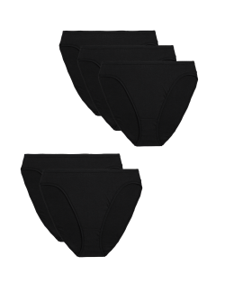 5pk No VPL Cotton Modal High Leg Knickers
